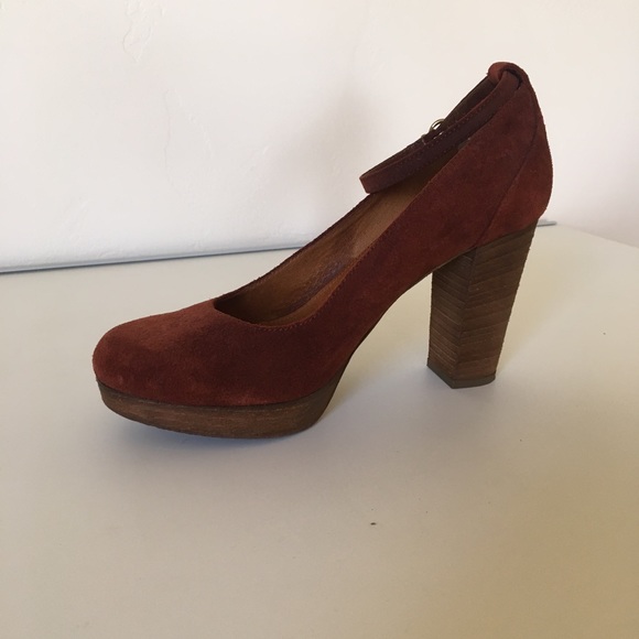 Madewell Platform Chestnut Suede Heels size 9 - Picture 5 of 5